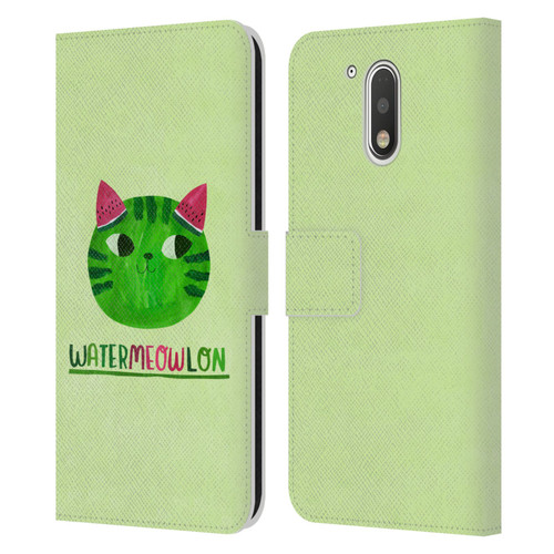 Planet Cat Puns Watermeowlon Leather Book Wallet Case Cover For Motorola Moto G41