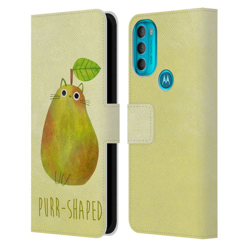 Planet Cat Puns Purr-shaped Leather Book Wallet Case Cover For Motorola Moto G71 5G