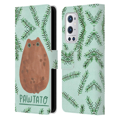 Planet Cat Puns Pawtato Leather Book Wallet Case Cover For OnePlus 9 Pro