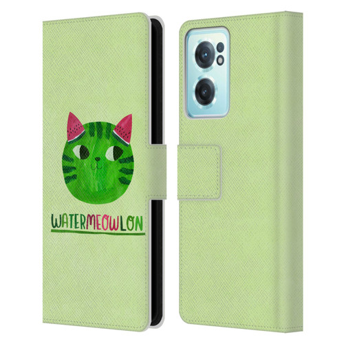 Planet Cat Puns Watermeowlon Leather Book Wallet Case Cover For OnePlus Nord CE 2 5G