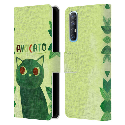 Planet Cat Puns Avocato Leather Book Wallet Case Cover For OPPO Find X2 Neo 5G