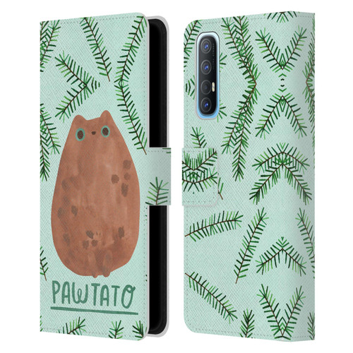 Planet Cat Puns Pawtato Leather Book Wallet Case Cover For OPPO Find X2 Neo 5G