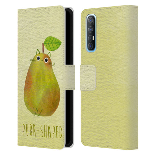 Planet Cat Puns Purr-shaped Leather Book Wallet Case Cover For OPPO Find X2 Neo 5G