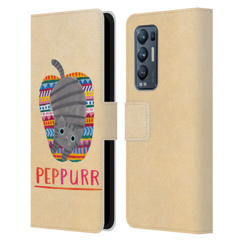 Planet Cat Puns Peppur Leather Book Wallet Case Cover For OPPO Find X3 Neo / Reno5 Pro+ 5G