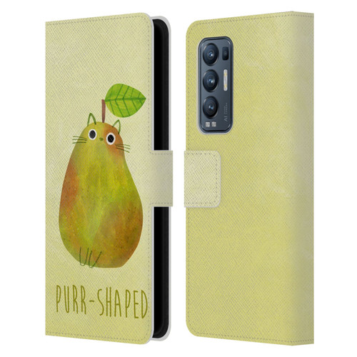 Planet Cat Puns Purr-shaped Leather Book Wallet Case Cover For OPPO Find X3 Neo / Reno5 Pro+ 5G