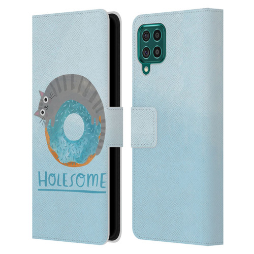 Planet Cat Puns Holesome Leather Book Wallet Case Cover For Samsung Galaxy F62 (2021)