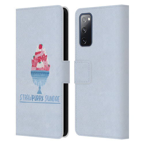 Planet Cat Puns Strawpurry Sundae Leather Book Wallet Case Cover For Samsung Galaxy S20 FE / 5G