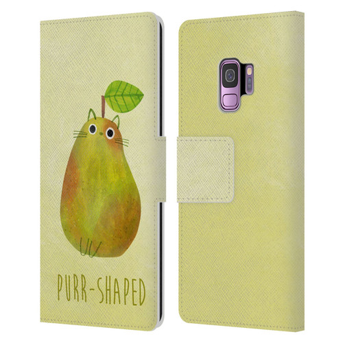 Planet Cat Puns Purr-shaped Leather Book Wallet Case Cover For Samsung Galaxy S9