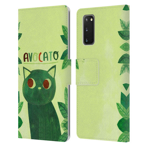 Planet Cat Puns Avocato Leather Book Wallet Case Cover For Samsung Galaxy S20 / S20 5G