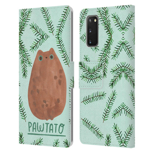 Planet Cat Puns Pawtato Leather Book Wallet Case Cover For Samsung Galaxy S20 / S20 5G