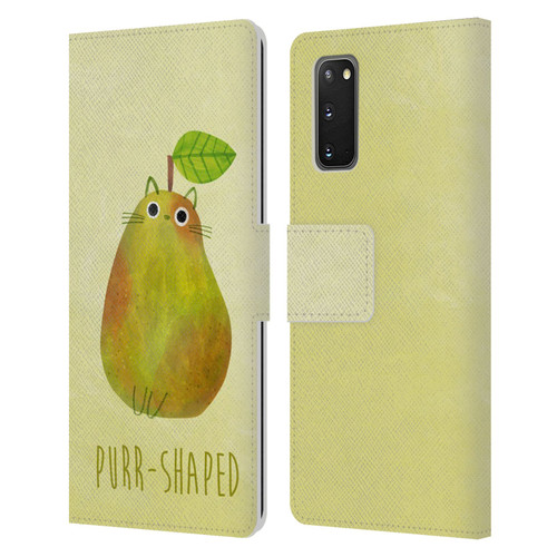 Planet Cat Puns Purr-shaped Leather Book Wallet Case Cover For Samsung Galaxy S20 / S20 5G
