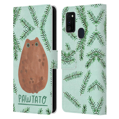 Planet Cat Puns Pawtato Leather Book Wallet Case Cover For Samsung Galaxy M30s (2019)/M21 (2020)