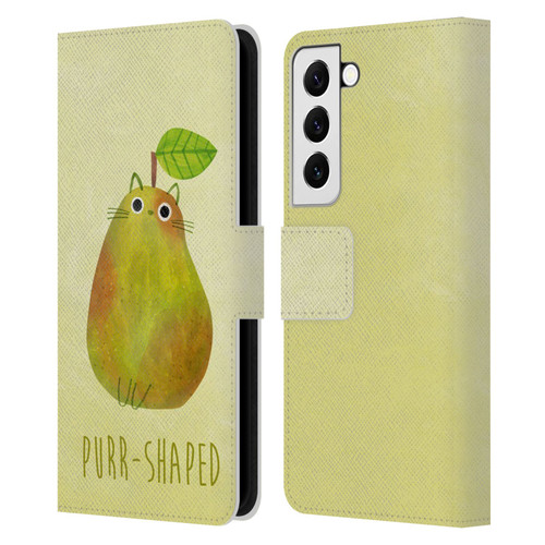 Planet Cat Puns Purr-shaped Leather Book Wallet Case Cover For Samsung Galaxy S22 5G
