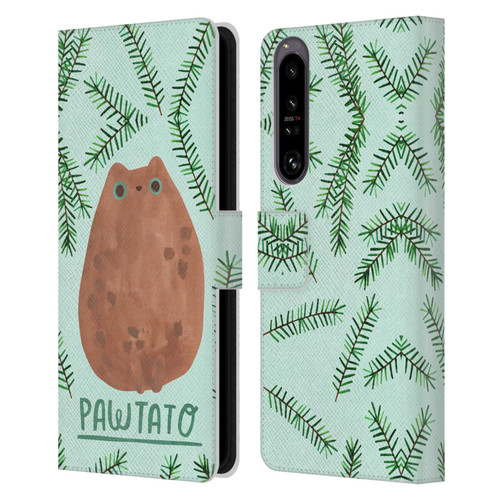 Planet Cat Puns Pawtato Leather Book Wallet Case Cover For Sony Xperia 1 IV