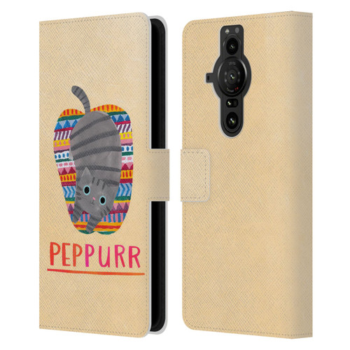 Planet Cat Puns Peppur Leather Book Wallet Case Cover For Sony Xperia Pro-I