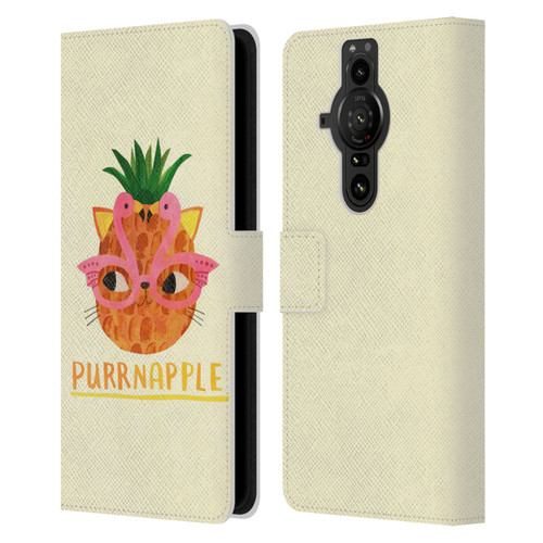 Planet Cat Puns Purrnapple Leather Book Wallet Case Cover For Sony Xperia Pro-I