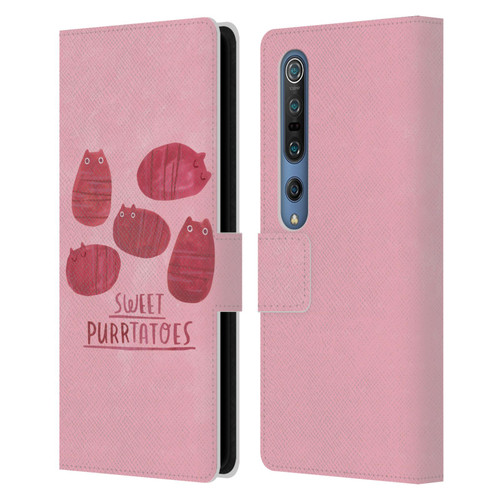 Planet Cat Puns Sweet Purrtatoes Leather Book Wallet Case Cover For Xiaomi Mi 10 5G / Mi 10 Pro 5G