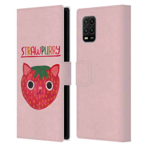 Planet Cat Puns Strawpurry Leather Book Wallet Case Cover For Xiaomi Mi 10 Lite 5G