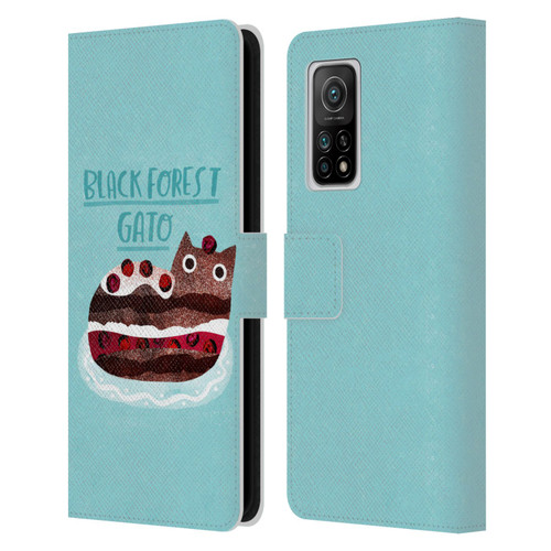 Planet Cat Puns Black Forest Gato Leather Book Wallet Case Cover For Xiaomi Mi 10T 5G