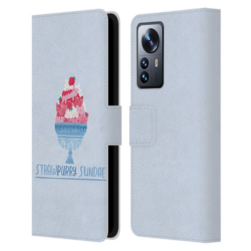 Planet Cat Puns Strawpurry Sundae Leather Book Wallet Case Cover For Xiaomi 12 Pro