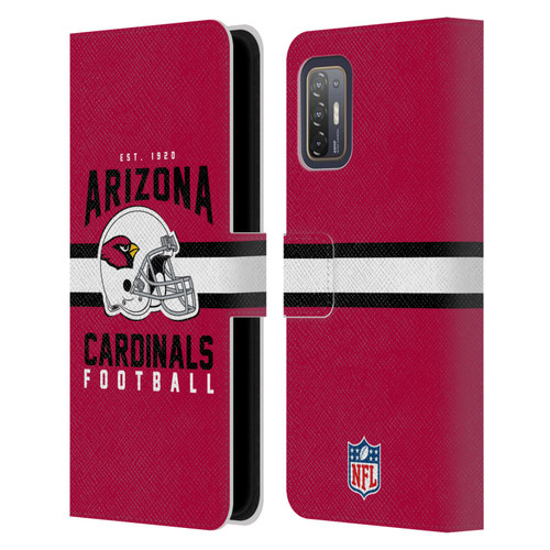 NFL Arizona Cardinals Graphics Helmet Typography Leather Book Wallet Case Cover For HTC Desire 21 Pro 5G