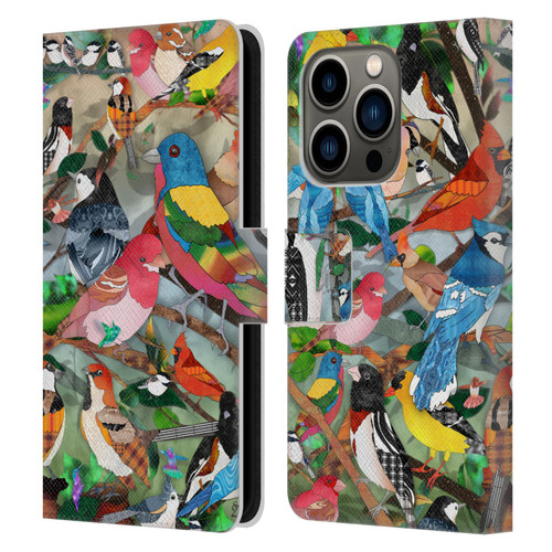 Suzan Lind Birds Medley 2 Leather Book Wallet Case Cover For Apple iPhone 14 Pro