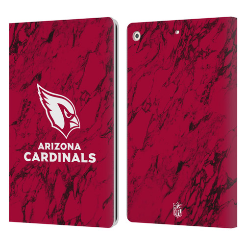NFL Arizona Cardinals Graphics Coloured Marble Leather Book Wallet Case Cover For Apple iPad 10.2 2019/2020/2021