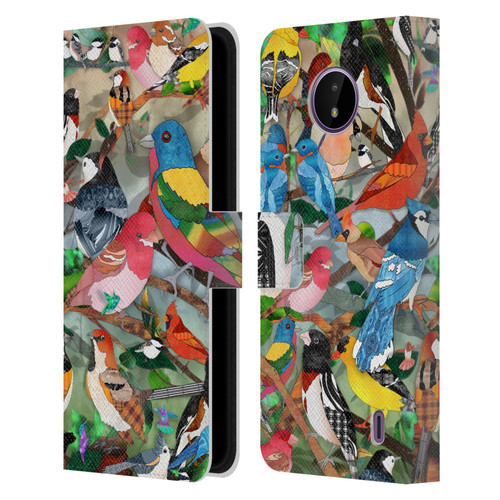 Suzan Lind Birds Medley 2 Leather Book Wallet Case Cover For Nokia C10 / C20