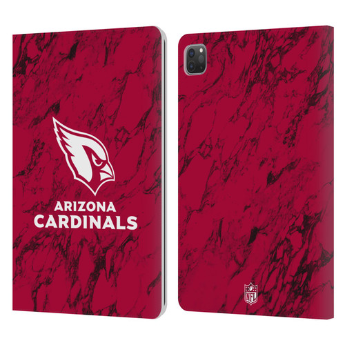 NFL Arizona Cardinals Graphics Coloured Marble Leather Book Wallet Case Cover For Apple iPad Pro 11 2020 / 2021 / 2022