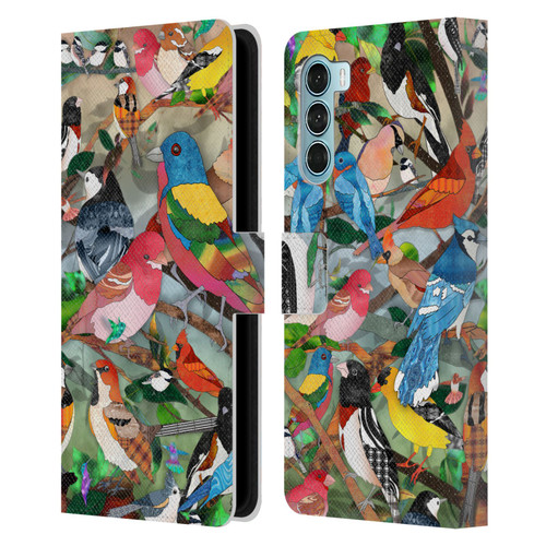 Suzan Lind Birds Medley 2 Leather Book Wallet Case Cover For Motorola Edge S30 / Moto G200 5G