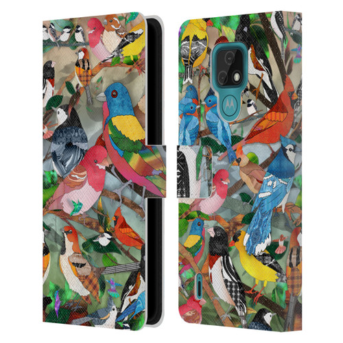 Suzan Lind Birds Medley 2 Leather Book Wallet Case Cover For Motorola Moto E7