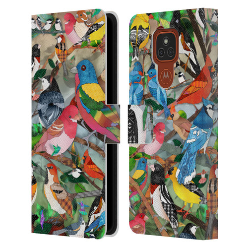 Suzan Lind Birds Medley 2 Leather Book Wallet Case Cover For Motorola Moto E7 Plus