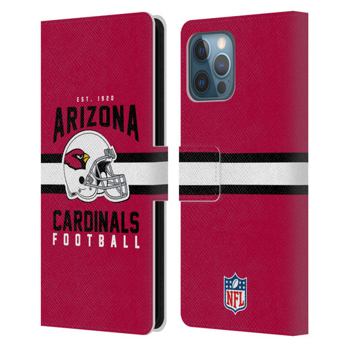 NFL Arizona Cardinals Graphics Helmet Typography Leather Book Wallet Case Cover For Apple iPhone 12 Pro Max