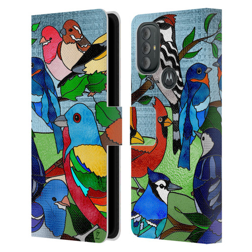 Suzan Lind Birds Stained Glass Leather Book Wallet Case Cover For Motorola Moto G10 / Moto G20 / Moto G30