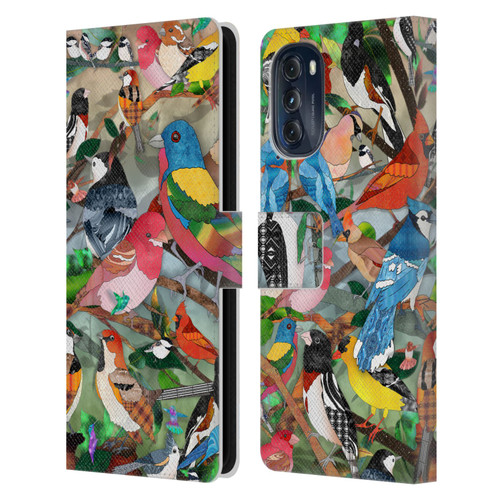 Suzan Lind Birds Medley 2 Leather Book Wallet Case Cover For Motorola Moto G (2022)