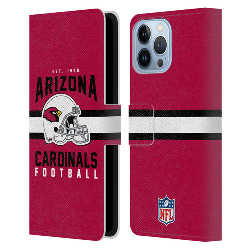 NFL Arizona Cardinals Graphics Helmet Typography Leather Book Wallet Case Cover For Apple iPhone 13 Pro Max