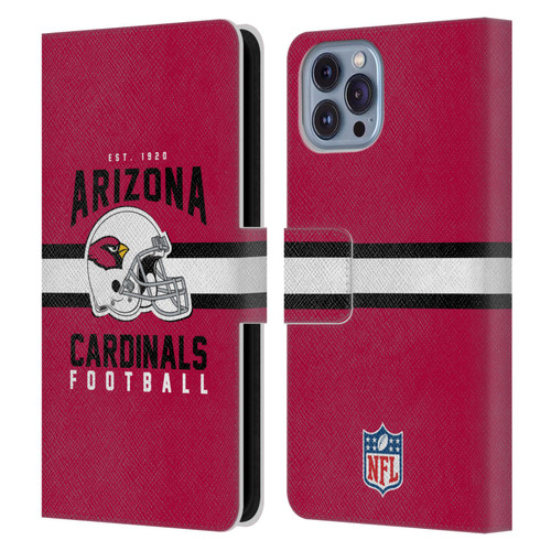 NFL Arizona Cardinals Graphics Helmet Typography Leather Book Wallet Case Cover For Apple iPhone 14