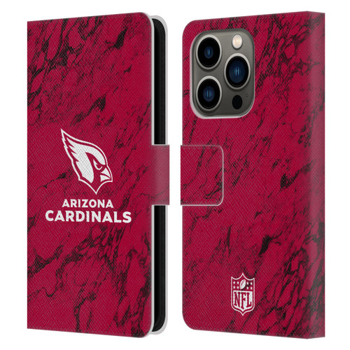 NFL Arizona Cardinals Graphics Coloured Marble Leather Book Wallet Case Cover For Apple iPhone 14 Pro