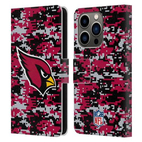 NFL Arizona Cardinals Graphics Digital Camouflage Leather Book Wallet Case Cover For Apple iPhone 14 Pro