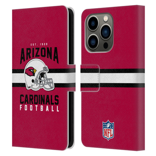 NFL Arizona Cardinals Graphics Helmet Typography Leather Book Wallet Case Cover For Apple iPhone 14 Pro