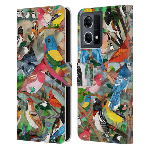 Suzan Lind Birds Medley 2 Leather Book Wallet Case Cover For OPPO Reno8 4G