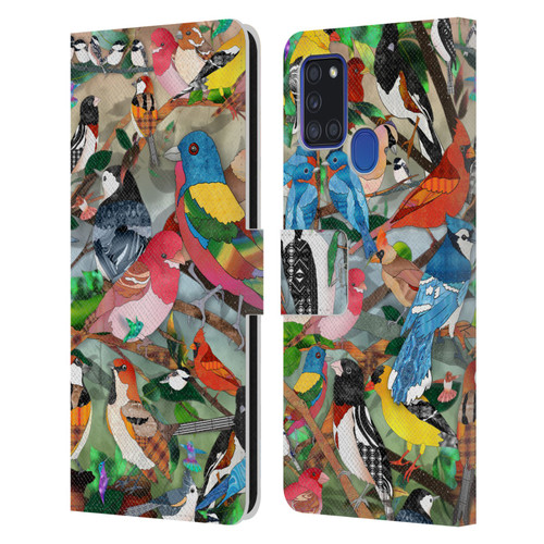 Suzan Lind Birds Medley 2 Leather Book Wallet Case Cover For Samsung Galaxy A21s (2020)