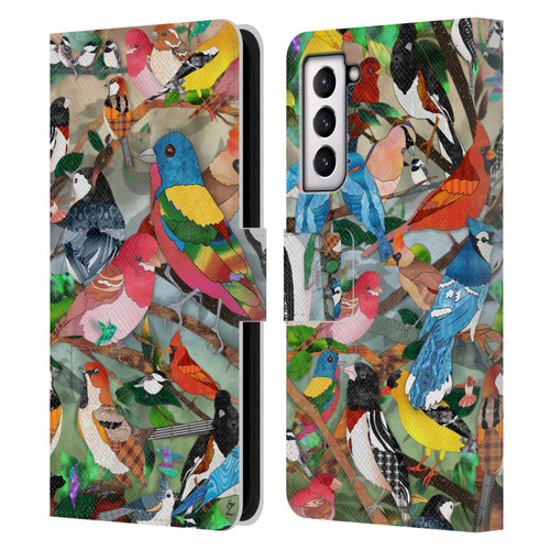 Suzan Lind Birds Medley 2 Leather Book Wallet Case Cover For Samsung Galaxy S21 FE 5G