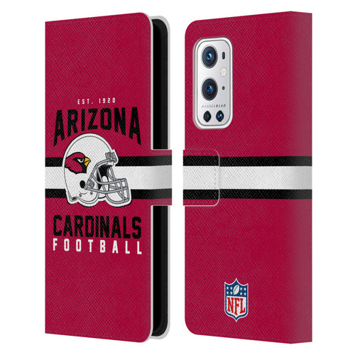 NFL Arizona Cardinals Graphics Helmet Typography Leather Book Wallet Case Cover For OnePlus 9 Pro