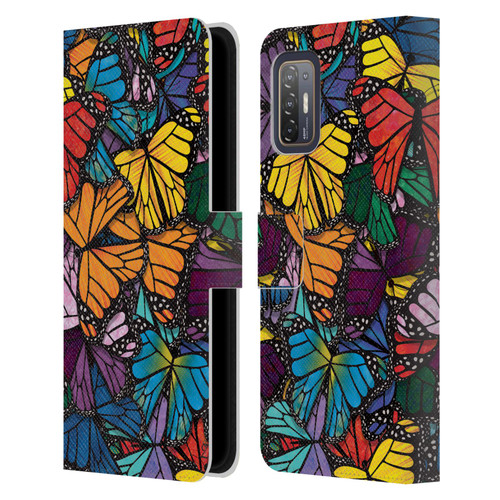 Suzan Lind Butterflies Monarch Leather Book Wallet Case Cover For HTC Desire 21 Pro 5G