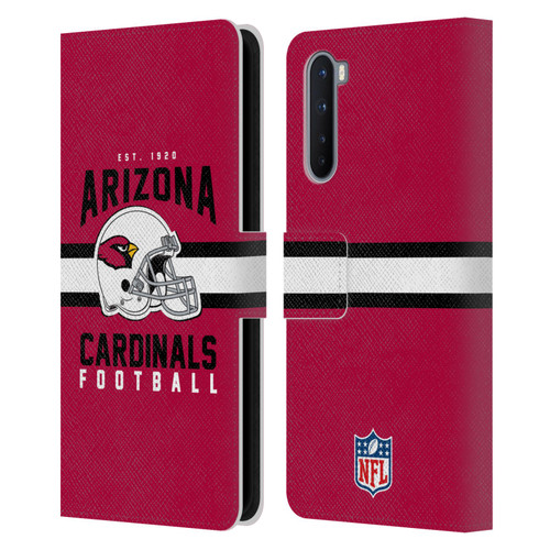 NFL Arizona Cardinals Graphics Helmet Typography Leather Book Wallet Case Cover For OnePlus Nord 5G