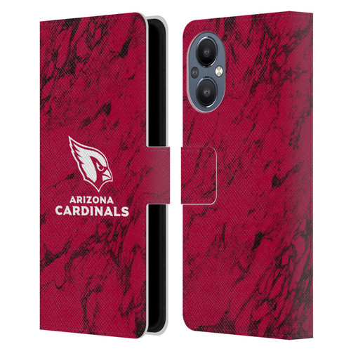 NFL Arizona Cardinals Graphics Coloured Marble Leather Book Wallet Case Cover For OnePlus Nord N20 5G