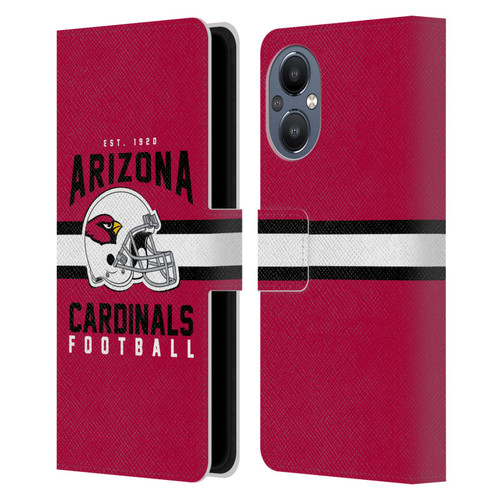 NFL Arizona Cardinals Graphics Helmet Typography Leather Book Wallet Case Cover For OnePlus Nord N20 5G