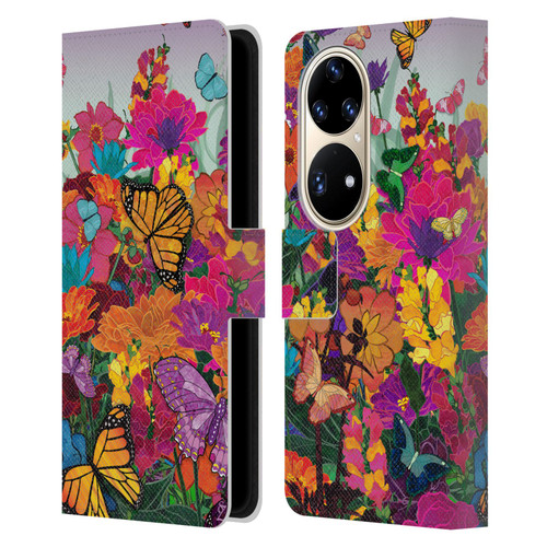 Suzan Lind Butterflies Garden Leather Book Wallet Case Cover For Huawei P50 Pro