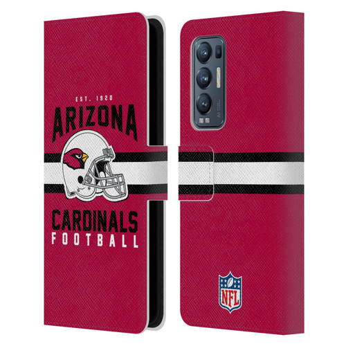 NFL Arizona Cardinals Graphics Helmet Typography Leather Book Wallet Case Cover For OPPO Find X3 Neo / Reno5 Pro+ 5G